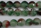 CCN1304 15.5 inches 10mm faceted round rainbow candy jade beads