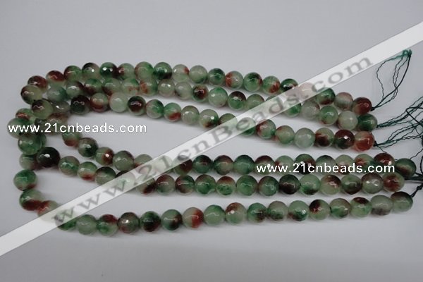 CCN1304 15.5 inches 10mm faceted round rainbow candy jade beads