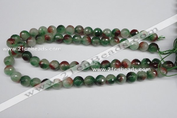 CCN1305 15.5 inches 12mm faceted round rainbow candy jade beads
