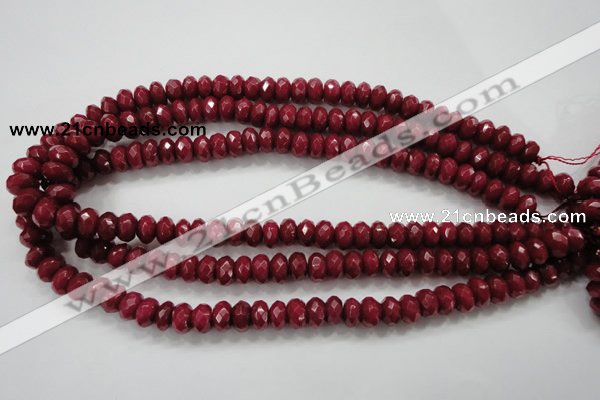 CCN1354 15.5 inches 6*10mm faceted rondelle candy jade beads