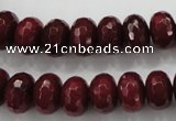 CCN1355 15.5 inches 8*12mm faceted rondelle candy jade beads