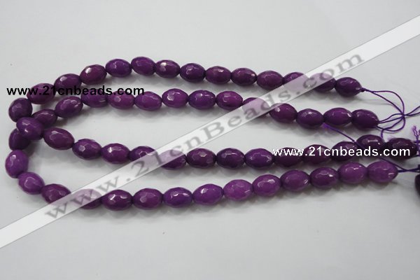 CCN1453 15.5 inches 10*14mm faceted rice candy jade beads wholesale