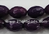 CCN1455 15.5 inches 13*18mm faceted rice candy jade beads wholesale