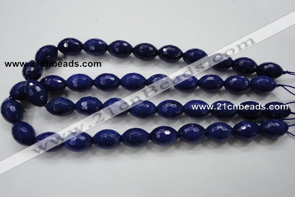 CCN1475 15.5 inches 13*18mm faceted rice candy jade beads wholesale