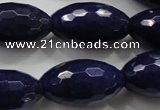 CCN1479 15.5 inches 15*25mm faceted rice candy jade beads wholesale