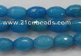 CCN1492 15.5 inches 8*12mm faceted rice candy jade beads wholesale