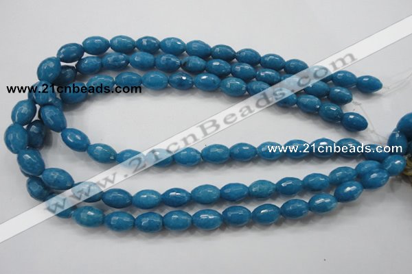 CCN1493 15.5 inches 10*14mm faceted rice candy jade beads wholesale