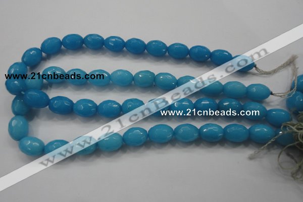 CCN1494 15.5 inches 12*16mm faceted rice candy jade beads wholesale