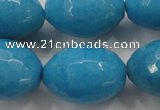 CCN1497 15.5 inches 18*25mm faceted rice candy jade beads wholesale