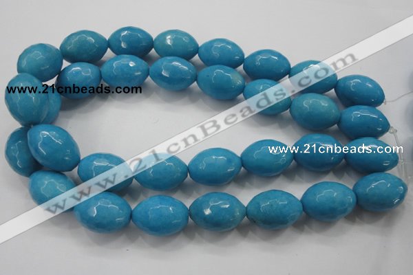 CCN1497 15.5 inches 18*25mm faceted rice candy jade beads wholesale