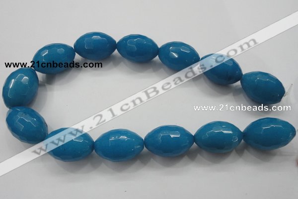 CCN1498 15.5 inches 20*30mm faceted rice candy jade beads wholesale