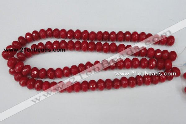 CCN153 15.5 inches 8*12mm faceted rondelle candy jade beads