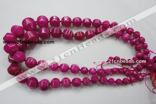 CCN1530 15.5 inches 8*8mm - 20*20mm pumpkin candy jade beads