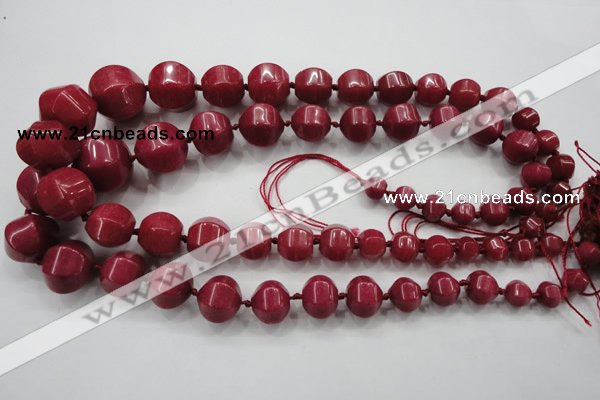 CCN1531 15.5 inches 8*8mm - 20*20mm pumpkin candy jade beads