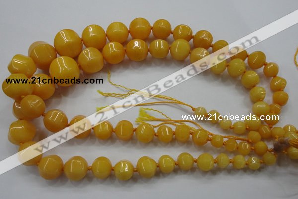 CCN1532 15.5 inches 8*8mm - 20*20mm pumpkin candy jade beads