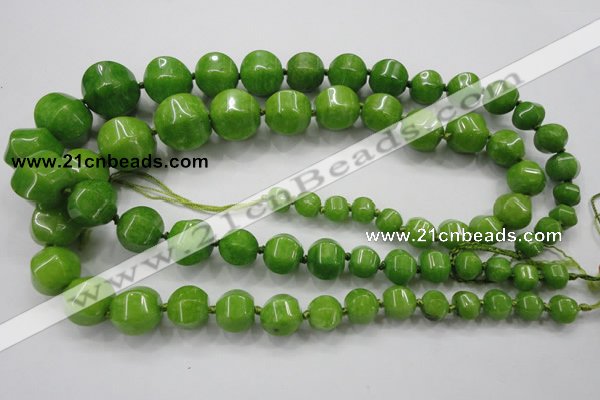 CCN1533 15.5 inches 8*8mm - 20*20mm pumpkin candy jade beads