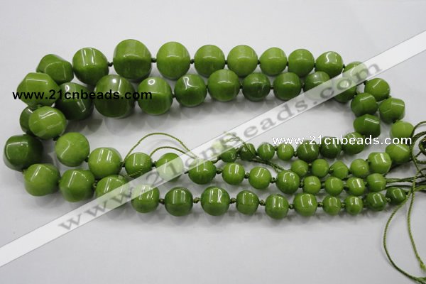 CCN1534 15.5 inches 8*8mm - 20*20mm pumpkin candy jade beads