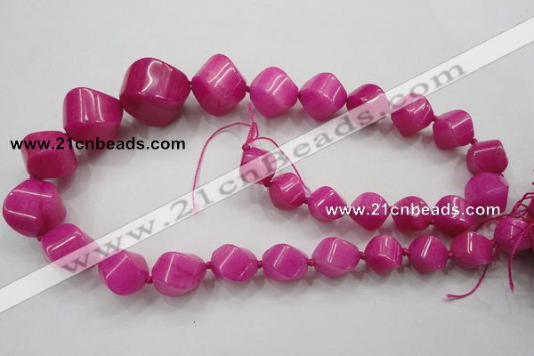 CCN1540 15.5 inches 10*14mm - 20*25mm twisted tetrahedron candy jade beads