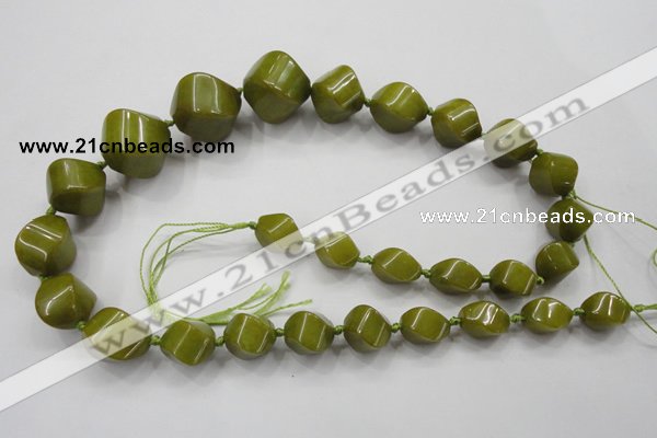 CCN1542 15.5 inches 10*14mm - 20*25mm twisted tetrahedron candy jade beads