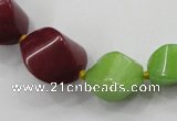 CCN1544 15.5 inches 10*14mm - 20*25mm twisted tetrahedron candy jade beads