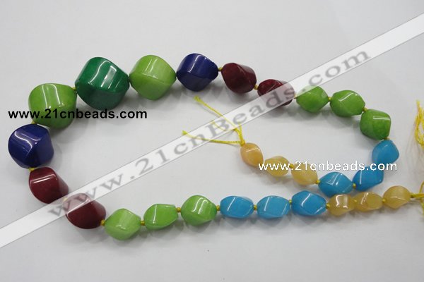 CCN1544 15.5 inches 10*14mm - 20*25mm twisted tetrahedron candy jade beads