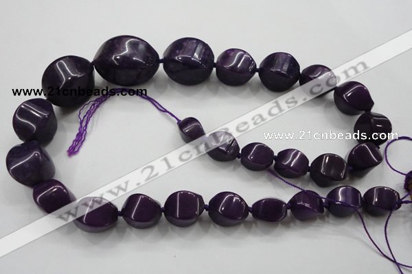 CCN1545 15.5 inches 10*14mm - 20*30mm twisted tetrahedron candy jade beads