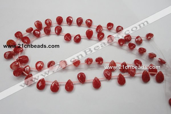 CCN1580 15.5 inches 10*14mm briolette candy jade beads wholesale