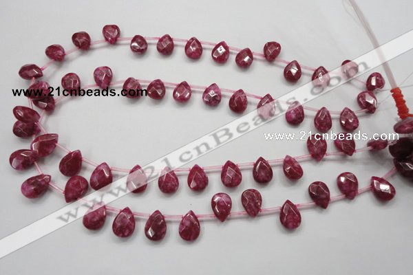 CCN1581 15.5 inches 10*14mm briolette candy jade beads wholesale