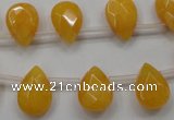 CCN1582 15.5 inches 10*14mm briolette candy jade beads wholesale