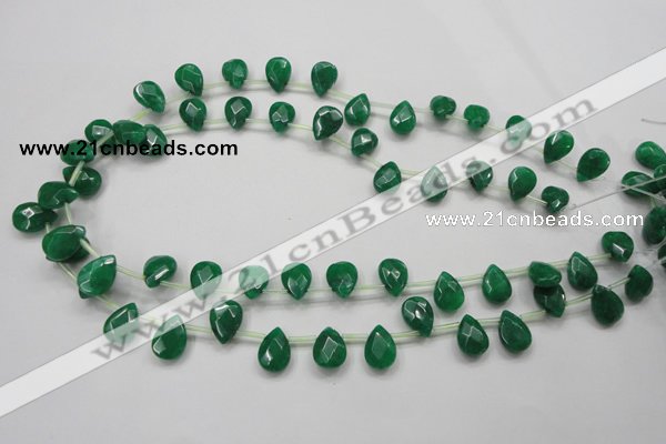 CCN1584 15.5 inches 10*14mm briolette candy jade beads wholesale