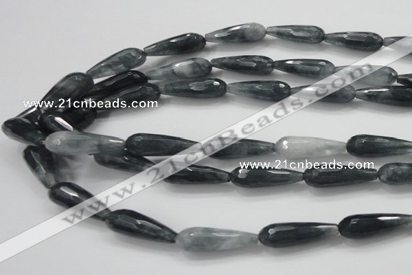 CCN1612 15 inches 10*30mm faceted teardrop candy jade beads