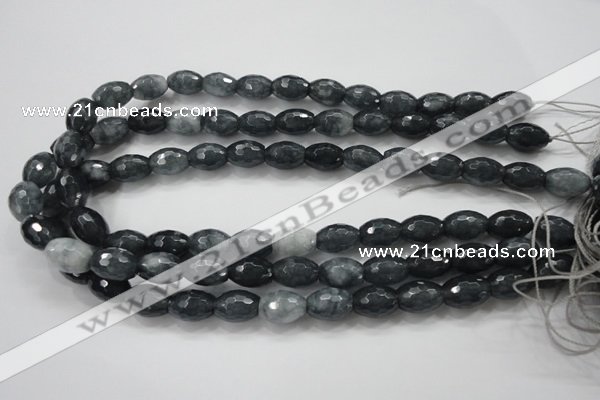 CCN1617 15.5 inches 10*14mm faceted rice candy jade beads