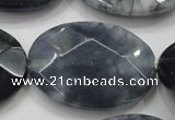 CCN1646 15.5 inches 30*40mm faceted oval candy jade beads