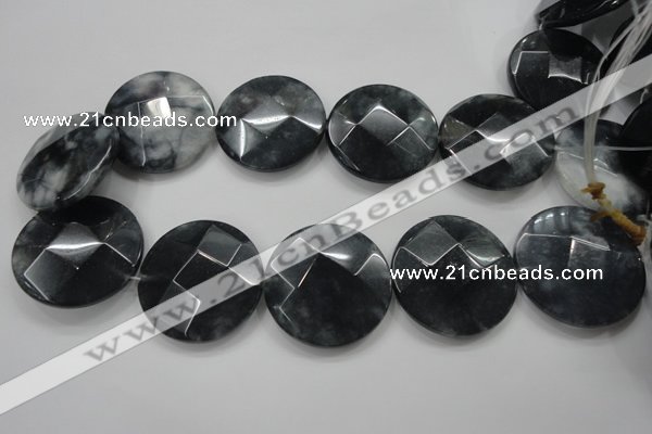 CCN1657 15.5 inches 40mm faceted coin candy jade beads