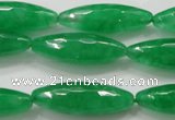 CCN1670 15.5 inches 10*30mm faceted rice candy jade beads wholesale