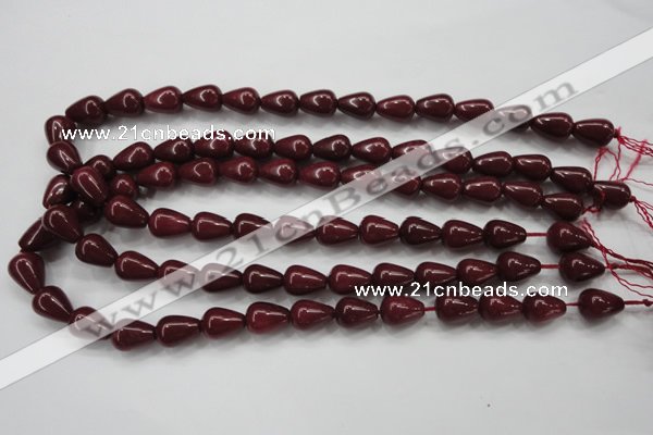 CCN1672 15.5 inches 10*14mm teardrop candy jade beads wholesale