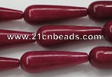 CCN1673 15.5 inches 10*30mm teardrop candy jade beads wholesale