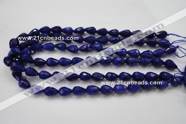 CCN1688 15.5 inches 10*14mm faceted teardrop candy jade beads wholesale