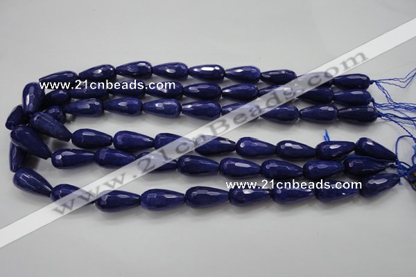 CCN1692 15.5 inches 10*20mm faceted teardrop candy jade beads wholesale