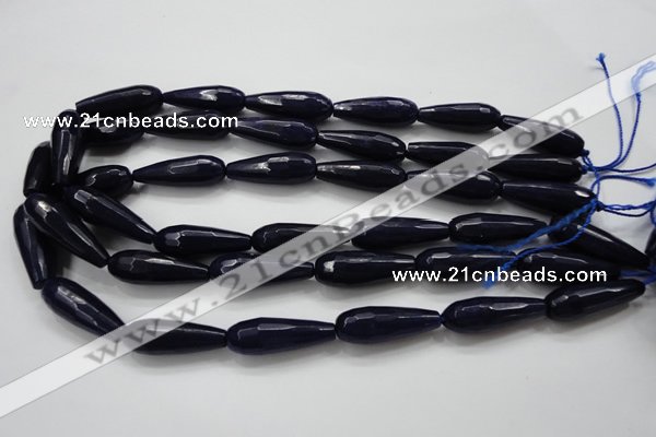 CCN1693 15.5 inches 10*30mm faceted teardrop candy jade beads wholesale