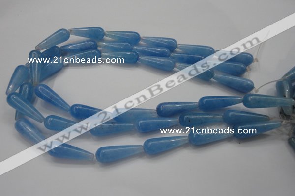 CCN1700 15.5 inches 10*30mm teardrop candy jade beads wholesale
