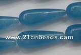 CCN1702 15.5 inches 10*30mm teardrop candy jade beads wholesale