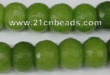 CCN171 15.5 inches 12*16mm faceted rondelle candy jade beads