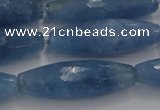 CCN1720 15.5 inches 10*30mm faceted rice candy jade beads