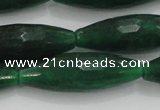 CCN1721 15.5 inches 10*30mm faceted rice candy jade beads