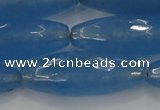 CCN1725 15.5 inches 14*40mm faceted rice candy jade beads
