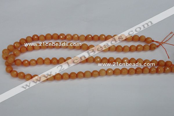 CCN1822 15 inches 8mm faceted round candy jade beads wholesale