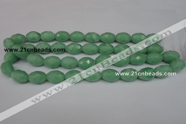 CCN183 15.5 inches 13*18mm faceted rice candy jade beads