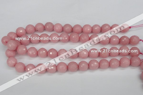 CCN1835 15 inches 14mm faceted round candy jade beads wholesale