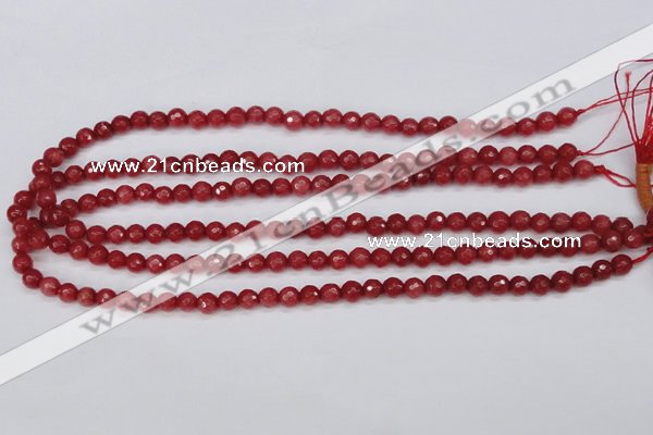 CCN1841 15 inches 6mm faceted round candy jade beads wholesale